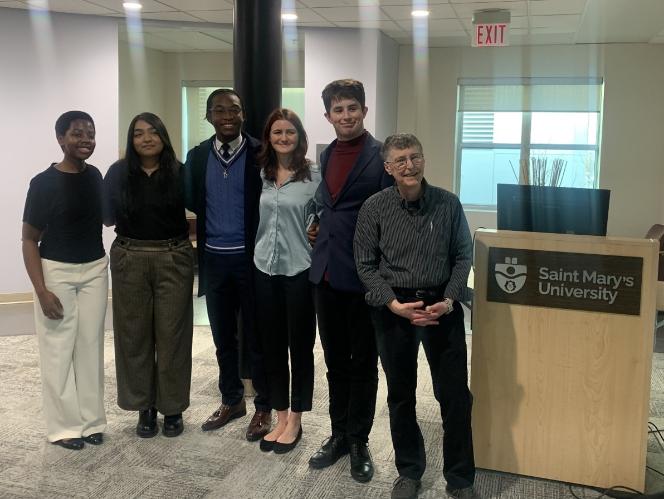 The five honours students and the honours seminar instructor, Dr. Gaon