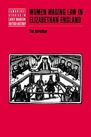 Women waging law in elizabethan england