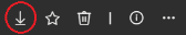 Graphic showing the download icon on the left of the link bar